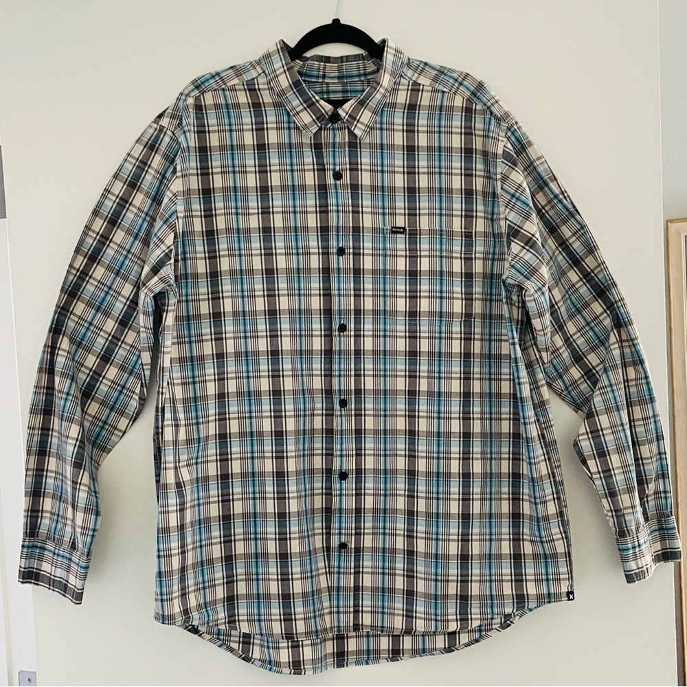Men's Plaid Shirt - Hurley Blue and Black